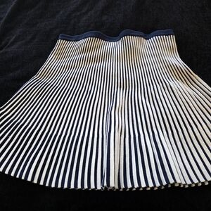 Striped Navy and White Peplum Tube Top